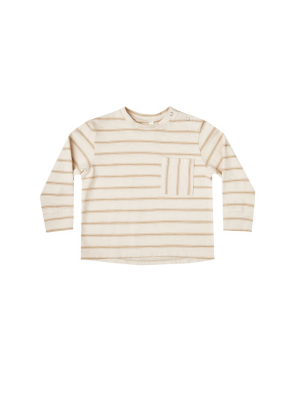 Striped Longsleeve Skater Tee Almond Natural