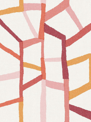 Tate Geometric Linen Wallpaper In Pink From The Bluebell Collection By Brewster Home Fashions