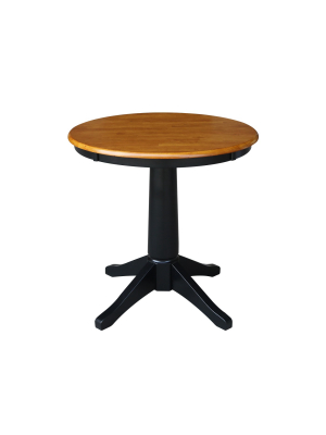 30" Linc Round Top Pedestal Table Black/cherry - International Concepts