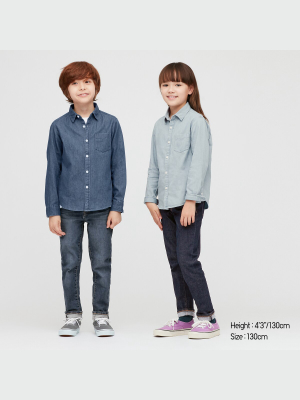 Kids Ultra Stretch Denim Slim-fit Zip-fly Pants