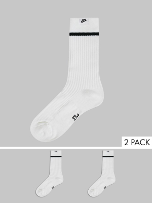 Nike Essential 2 Pack Socks In White