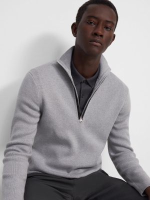 Quarter-zip Sweater In Wool-cotton