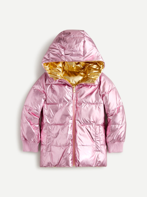 Girls' Reversible Quilted Puffer Jacket With Primaloft®