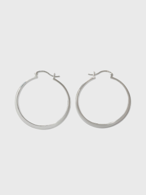 Large Flat Tapered Hoop Sterling Silver Earrings - A New Day™ Silver