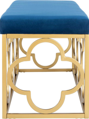 Florence Rectangle Bench Navy/gold