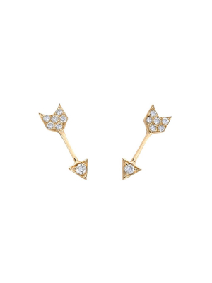 Mini Arrow Studs - Yellow Gold