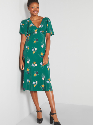 Time To Flounce Midi Dress