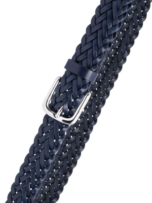 Gianfranco Hand-braided Leather Blue Belt