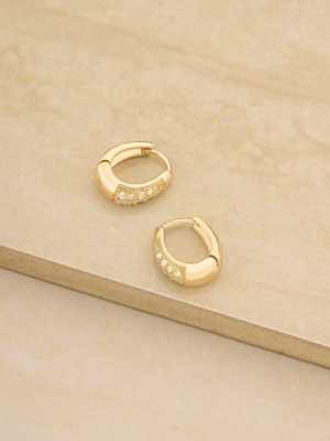 Small Darling Crystal 18k Gold Plated Hoops