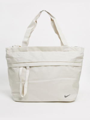 Nike Oversized Swoosh Tote Bag In Cream