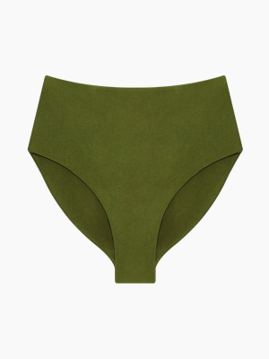 Bound High Waisted Bikini Bottom - Eden Green