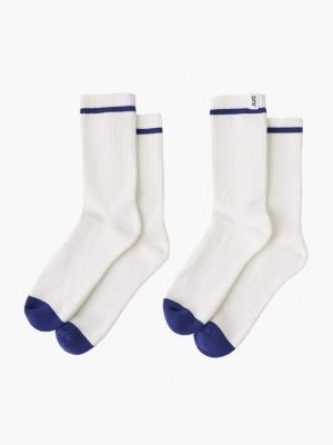 Branded Sport Socks 2 Pack Egret/spectrum Blue