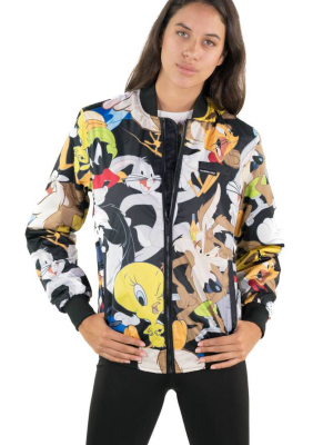 Bogo - Looney Tunes Mash Print Bomber Oversized Jacket