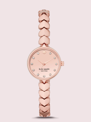 Hollis Rose Gold-tone Stainless Steel Hearts Watch