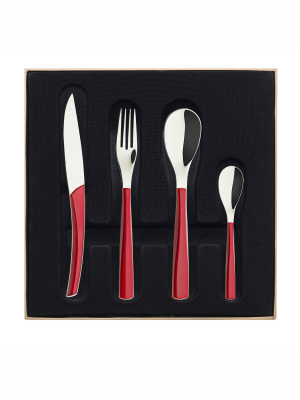 Quartz 24 Piece Flatware Set In Various Colors