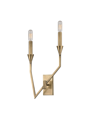 Hudson Valley Lighting Archie 2-bulb Sconce - Aged Brass