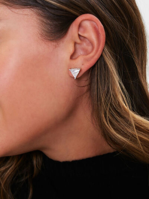 Triangle Faux Gem Stud Earrings