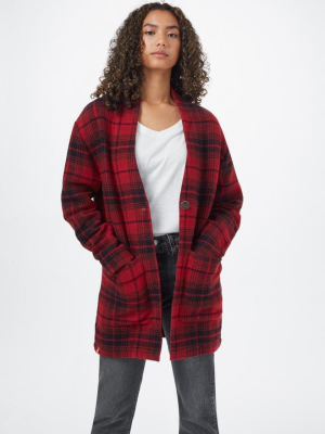 Women's Flannel Cocoon Cardigan