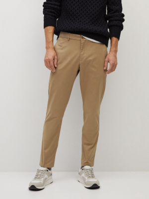 Cropped Tapered Chino Trousers