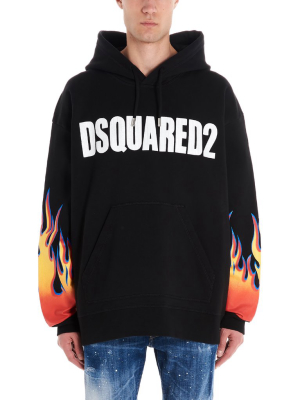 Dsquared2 Logo Flame Hoodie