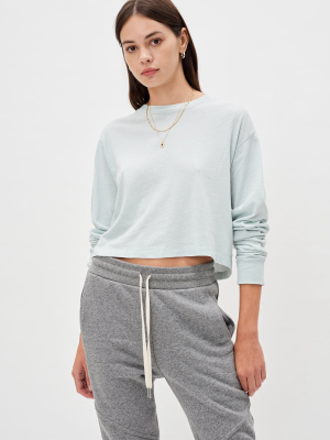 Jersey Ls Cropped Tee / Sky