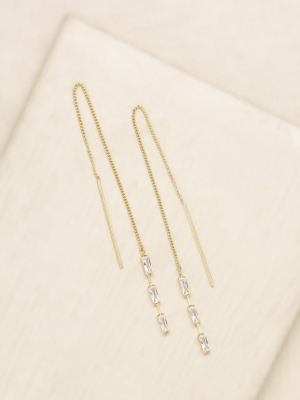 Crystal Baguette Threader Earrings