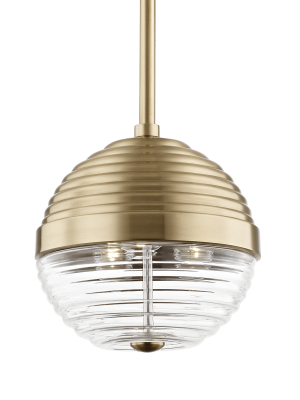 Hudson Valley Lighting Easton 3-bulb Pendant - Aged Brass & Clear