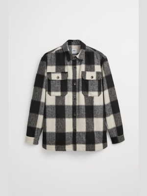 Textured Plaid Overshirt