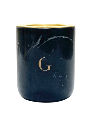 Marble Scented Candle In Nero Marquina