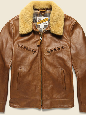 Antique Cowhide Sherpa Jacket - Luggage Brown