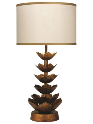 Jamie Young Flowering Lotus Table Lamp In Antique Gold