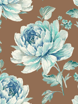Jarrow Floral Wallpaper In Blues And Metallic By Carl Robinson For Seabrook Wallcoverings