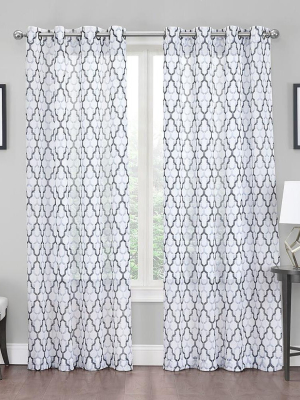 Regal Home Regal Home Charlton Grommet Crushed Sheer Voile Curtains