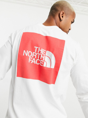 The North Face Red Box Long Sleeve T-shirt In White