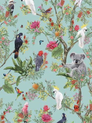 Australia Wallpaper In Jade From The Kingdom Home Collection By Milton & King