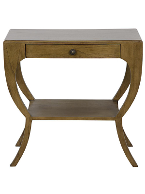 Noir Maude Saddle Brown Side Table