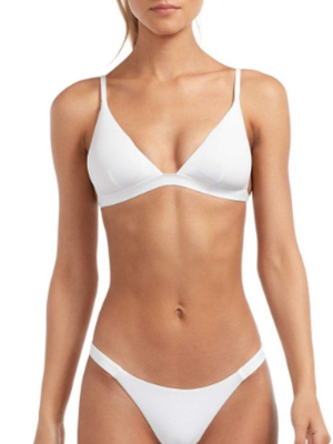 Vitamin A Ecolux Moss Bikini Top In White