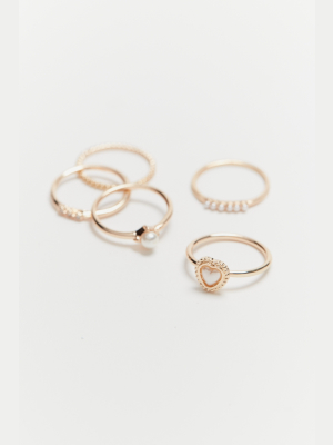 Holly Pearl Ring Set