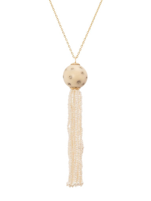 Jarina Bead Tassel Necklace