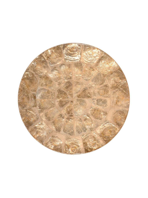 Kim Seybert Round Capiz Placemat In Champagne - Set Of 4