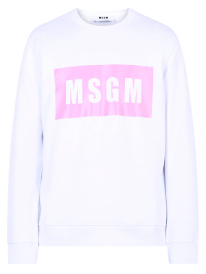 Msgm Logo Box Printed Sweatshirt