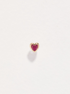 Ruby Heart Stud