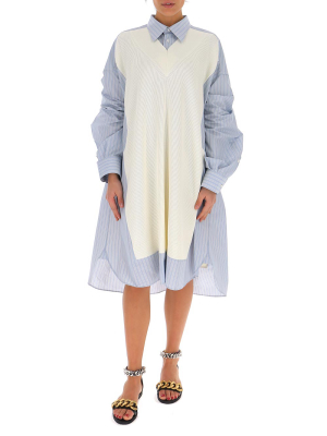 Maison Margiela Spliced Knit Shirt Dress