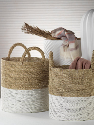 Oia Set Of 3 Seagrass Baskets