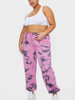 Plus Violet Acid Wash Casual Joggers