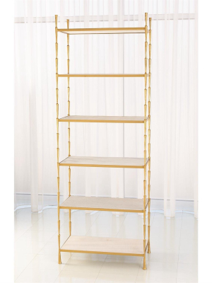 Spike Etagere Antique Brass And White Marble