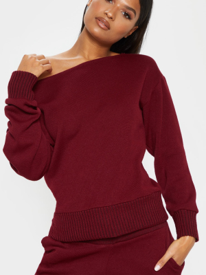 Auriel Burgundy Jogger Jumper Knitted Lounge Set