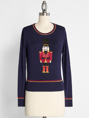 Modcloth X Collectif Notorious Nutcracker Pullover Sweater