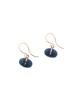 Single Drop Earrings - Blue Sapphire