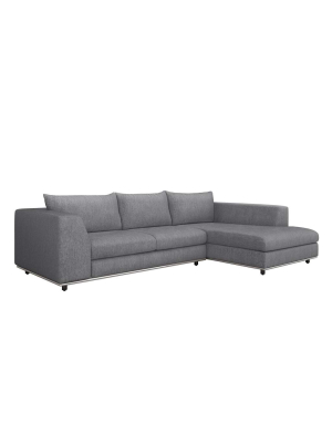 Interlude Home Comodo Right Chaise 2 Piece Sectional - Dark Gray